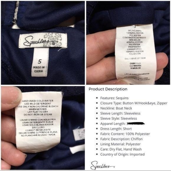 Speechless Party dress cut out sleeveless flare tulle sequins size Junior 5 Blue - Picture 10 of 16